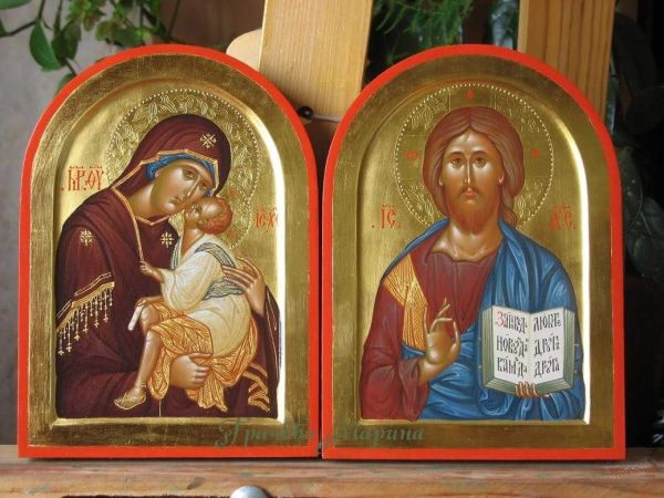 Рукописні ікони вінчальна пара