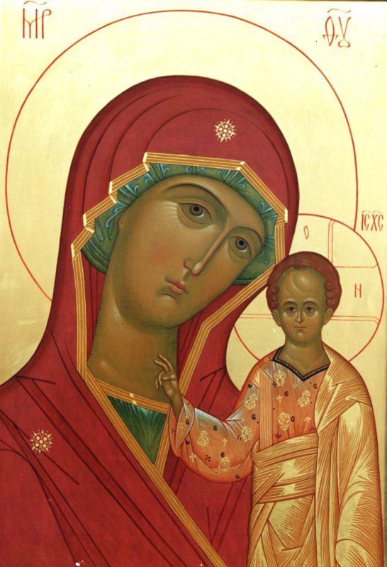 Казанская рукописная икона Богородицы
