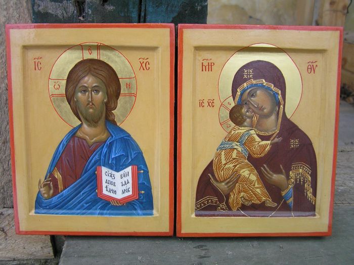 рукописные иконы венчальные писаные