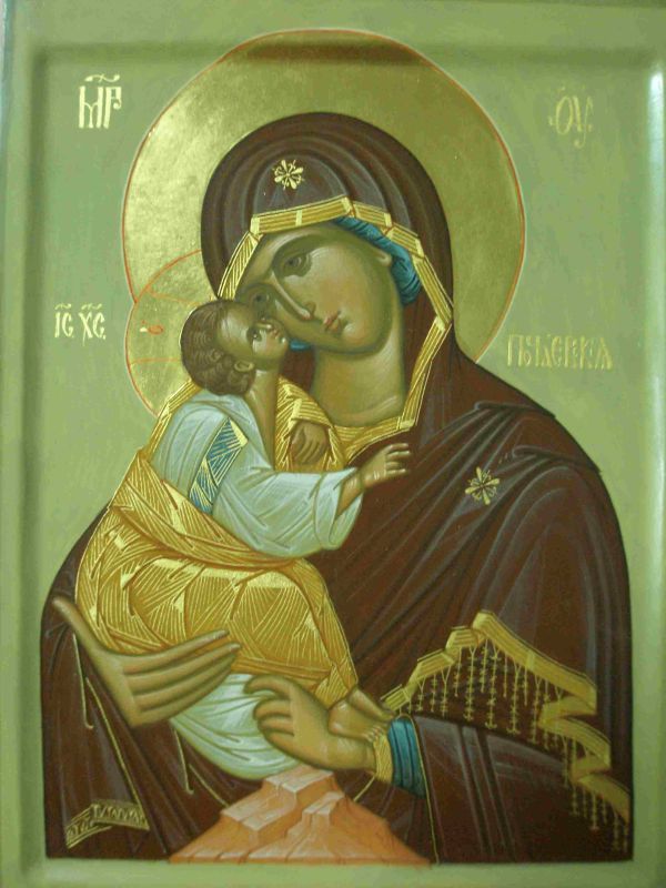 Почаевская красивая писаная икона