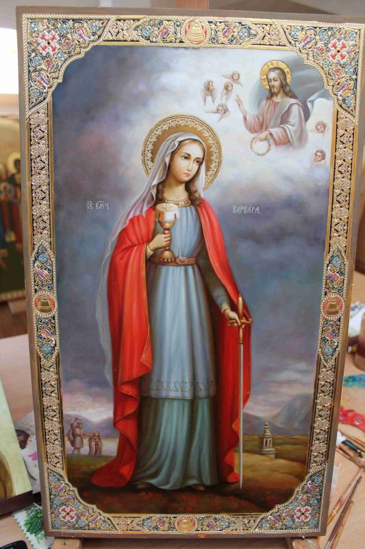 Святая мученица Варвара живописная икона