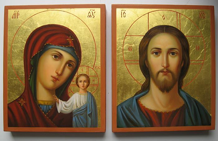 пара ікон Господь та Богородиця